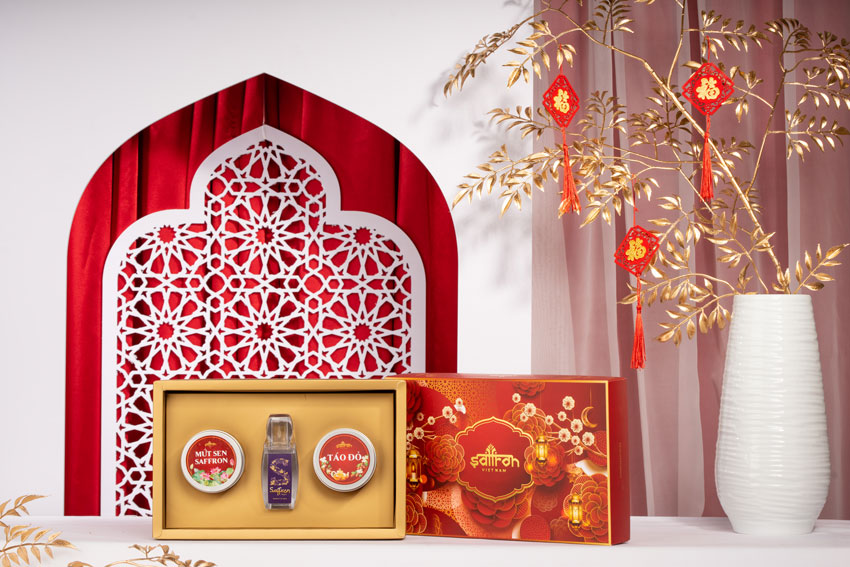 1. Set quà Tết Saffron SHYAM & Mứt sen